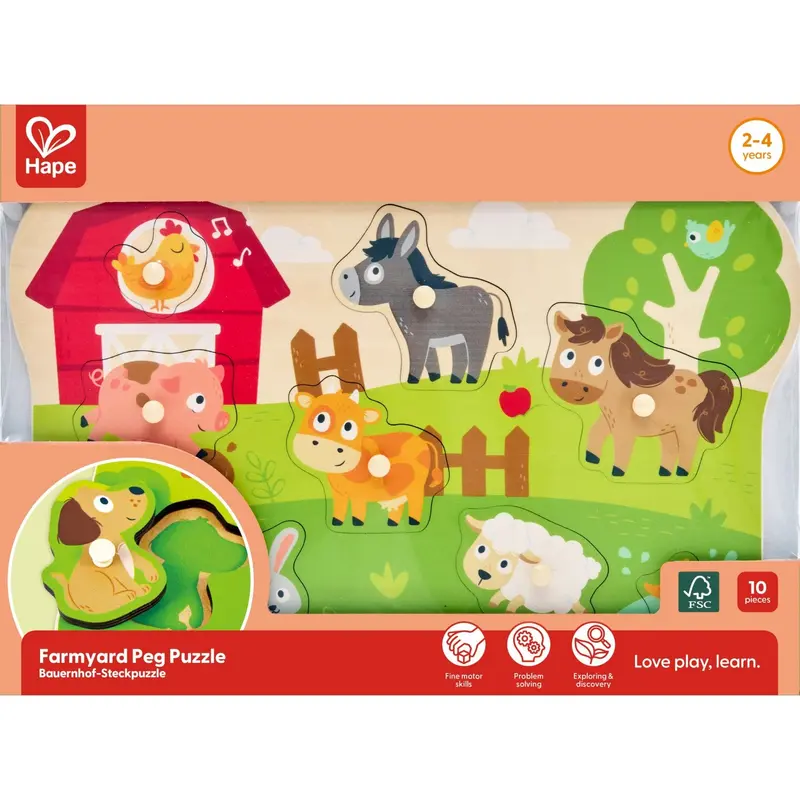 Hape Farm Animals Peg Puzzle 1