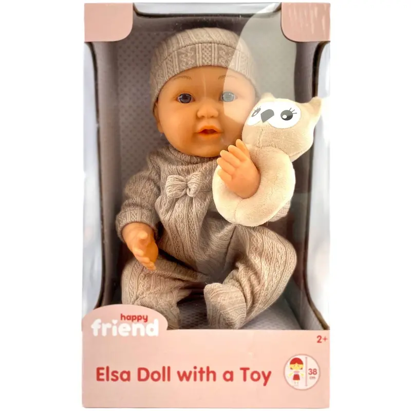 Happy Friend Elsa Doll 38 Cm With A Toy Brown Suit 1