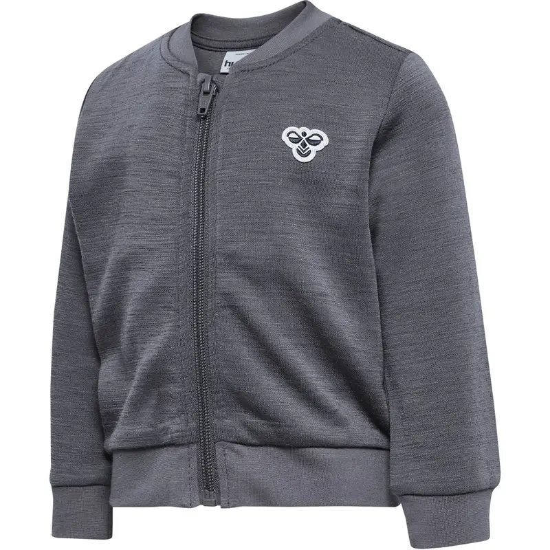 Hummel Dark Grey Melange Mini Wool Zip Jacket Bee 1