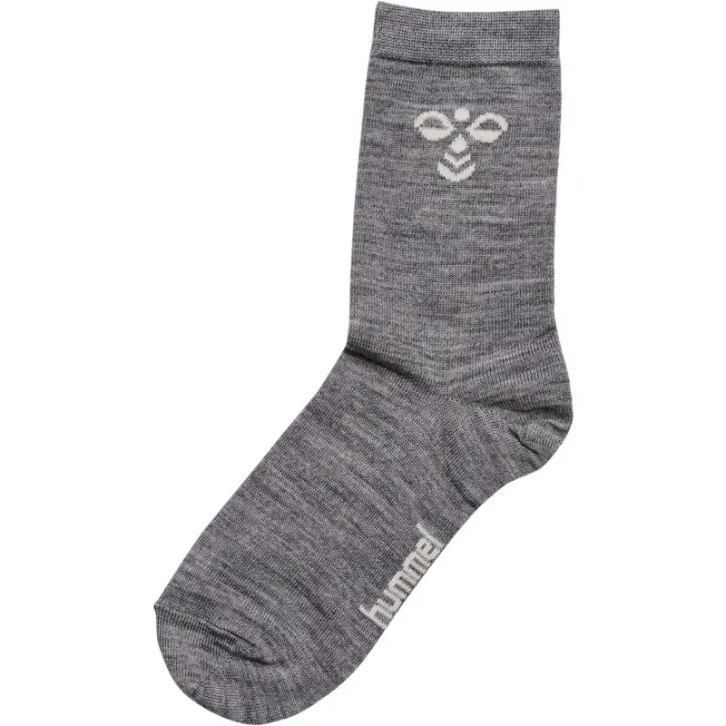 Hummel Grey Melange Jr Wool Socks 1