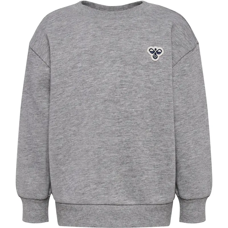 Hummel Grey Melange Mini Loose Crewneck Bee 1