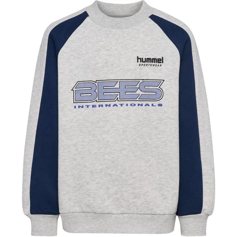 Hummel Light Grey Melange Jr Oversized Iconic Crew Bees 1