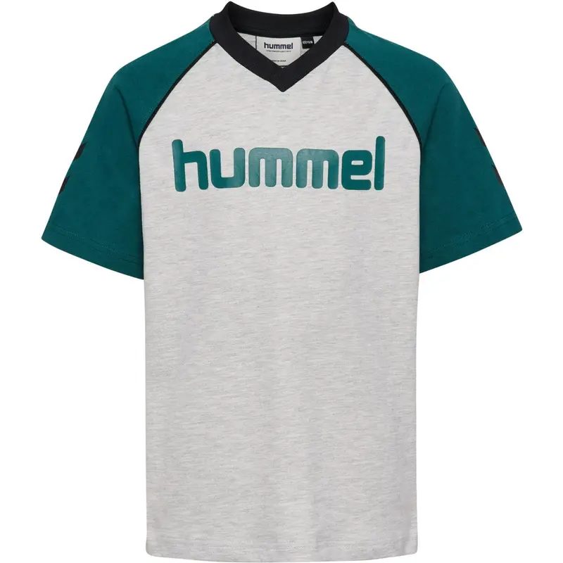 Hummel Light Grey Melange Jr Reg V-Neck T-Shirt Ss 1