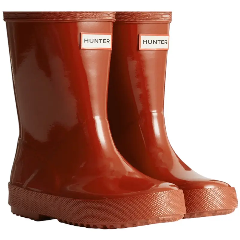 Hunter Military Red Kids First Gloss Rainboot 1