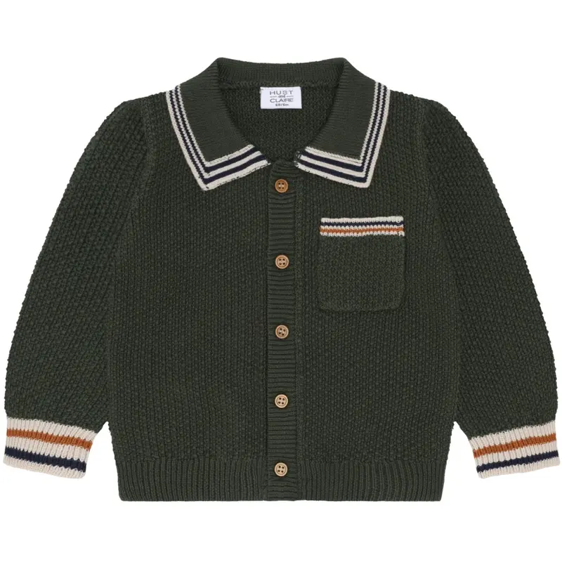 Hust & Claire Deep Ivy Charli Polo Cardigan 1