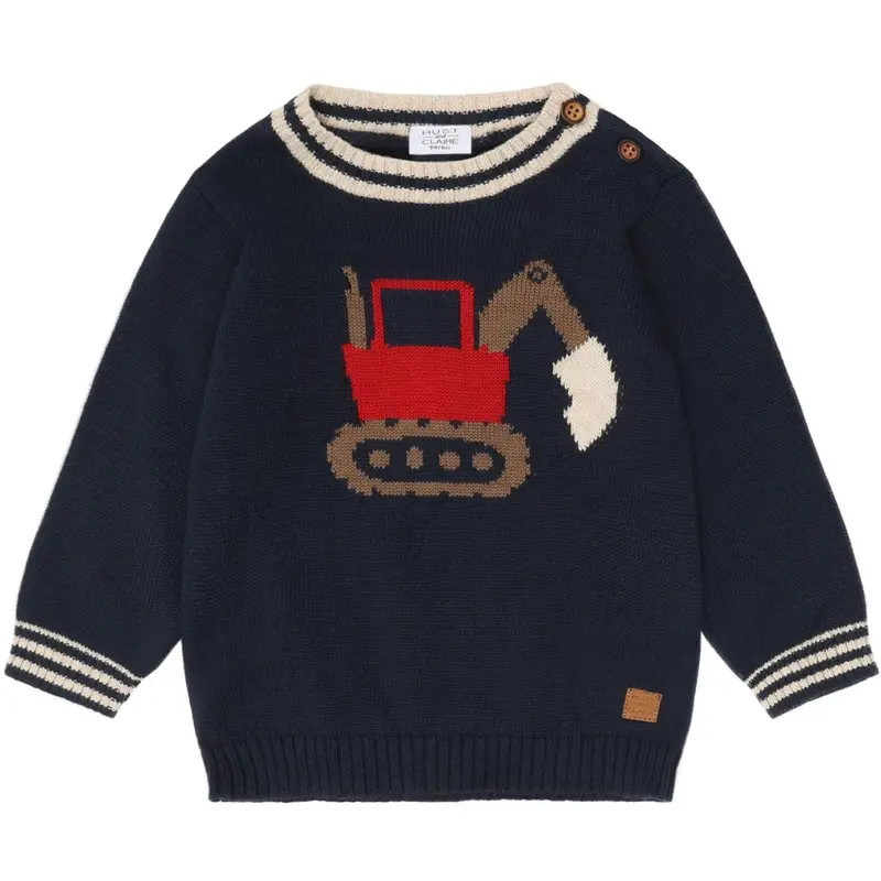Hust & Claire More Navy Pilou Knit Backhoe 1