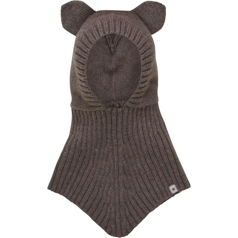 Huttelihut Brown Melange Balaclava Ears Wool Knit 1