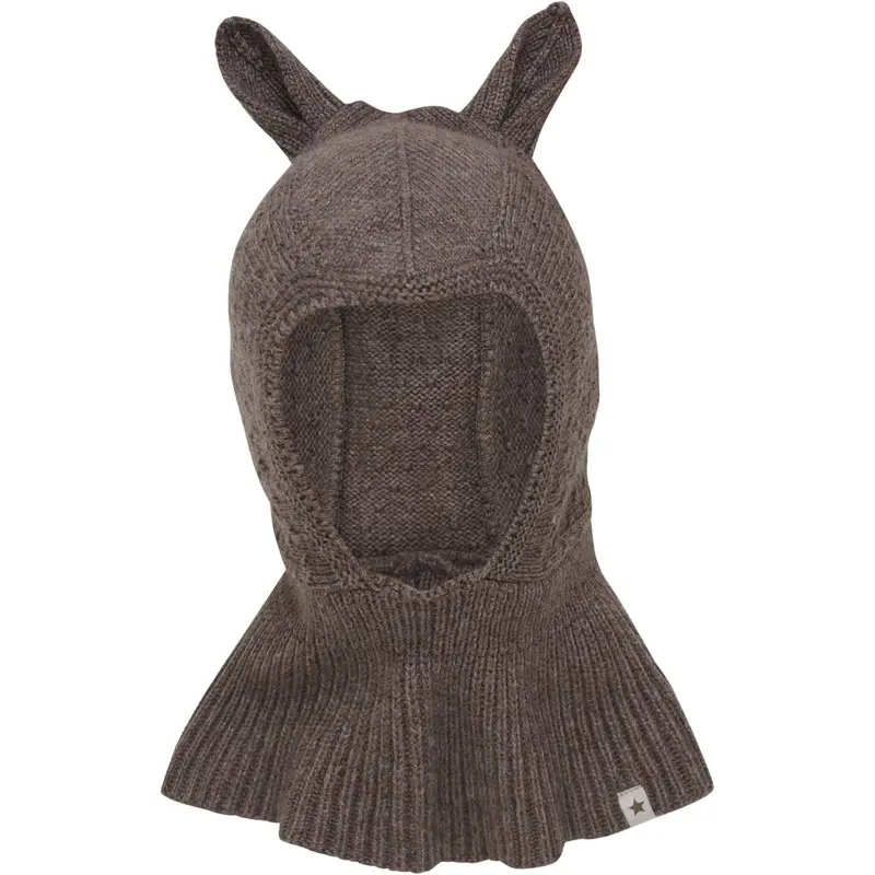 Huttelihut Brown Melange Balaclava Ears Wool Knit 1