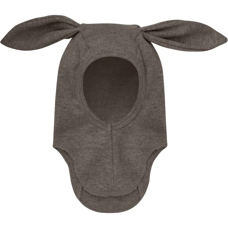 Huttelihut Brown Melange Balaclava Ears Wool Rib 1