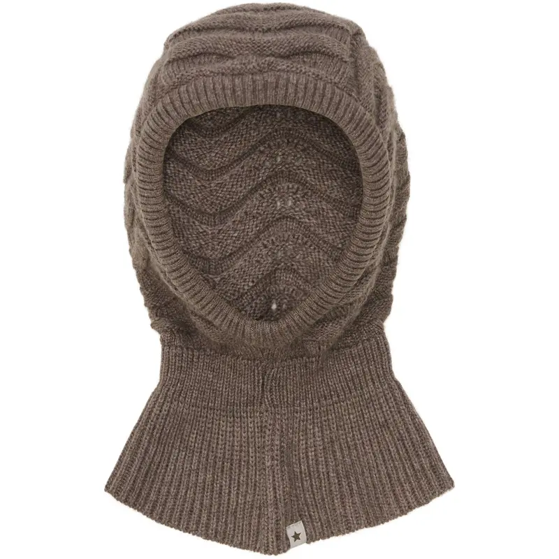 Huttelihut Brown Melange Balaclava Wool Knit 1
