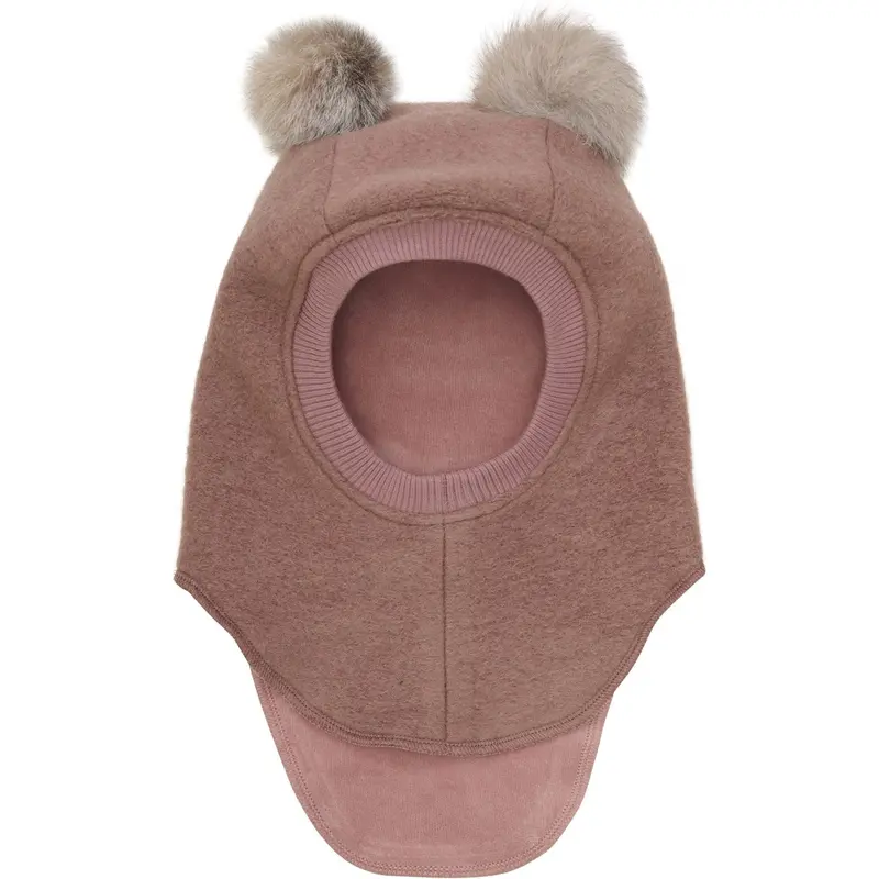 Huttelihut Burlwood Balaclava Wool Alpaca Pompoms 1