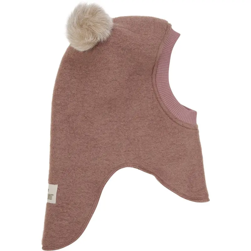Huttelihut Burlwood Balaclava Wool Alpaca Pompoms 3