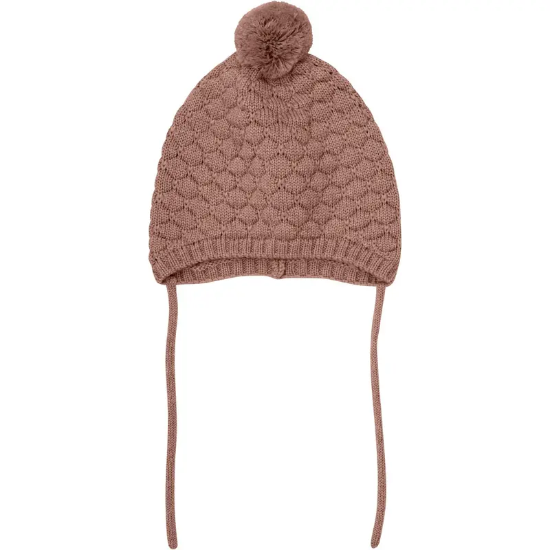 Huttelihut Burlwood Bonnet Wool Knit Pompom 1