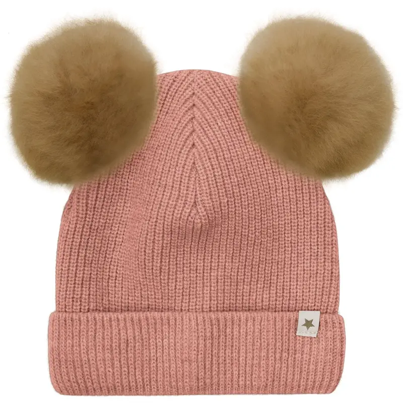 Huttelihut Burlwood Hat Knit Alpaca Pompoms 1