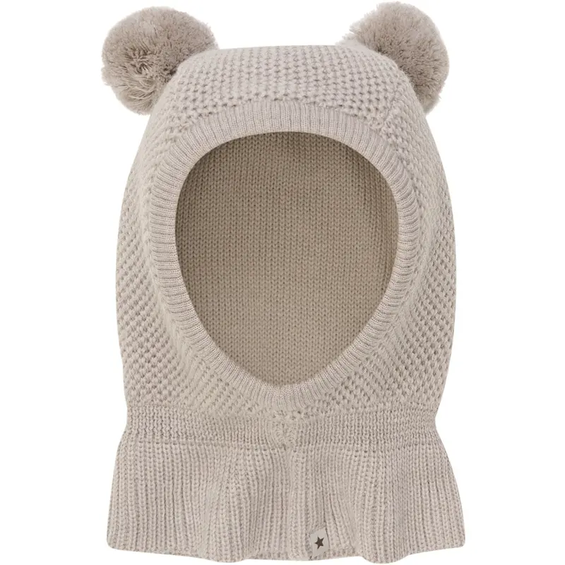 Huttelihut Camel Melange Balaclava Windstop Pompoms 1