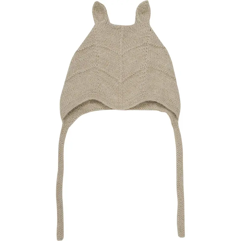 Huttelihut Camel Melange Bonnet Ears Alpaca Wool Knit 1