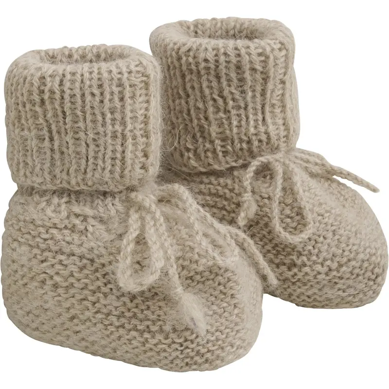Huttelihut Camel Melange Footies Alpaca Wool Knit 1