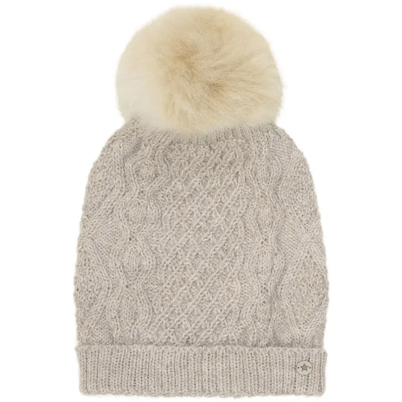 Huttelihut Camel Melange Hat Wool Knit Alpaca Pompom 1