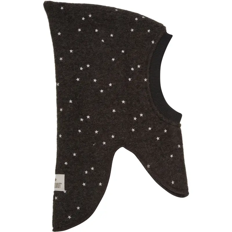Huttelihut Dark Brown Melange Balaclava All Over Emb. Wool 3