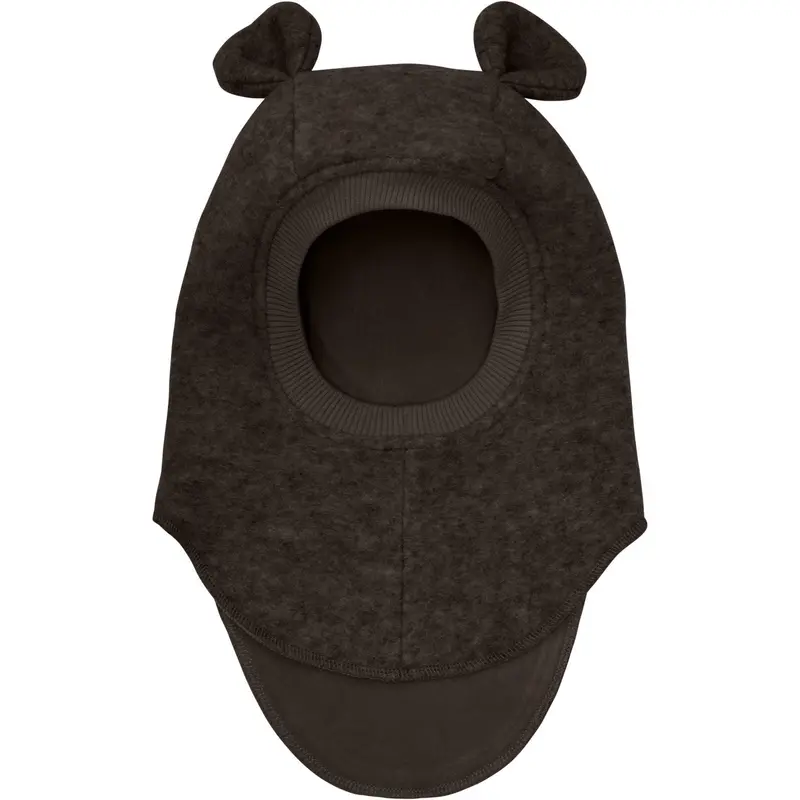 Huttelihut Dark Brown Melange Balaclava Ears Wool 1