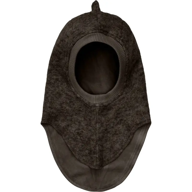 Huttelihut Dark Brown Melange Balaclava Triangles Wool 1
