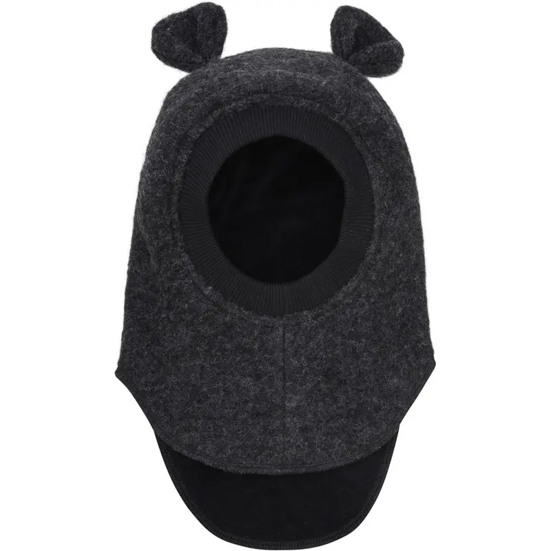 Huttelihut Dark Grey Melange Balaclava Ears Wool 1