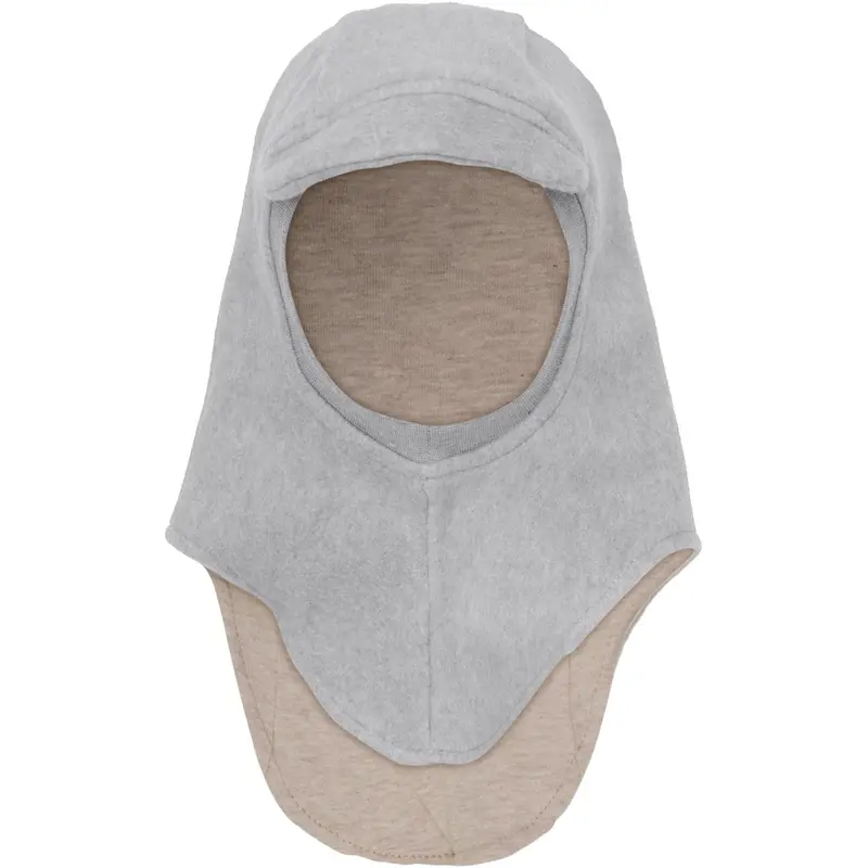 Huttelihut Medium Grey Melange Balaclava Cotton Fleece W. Lin 1
