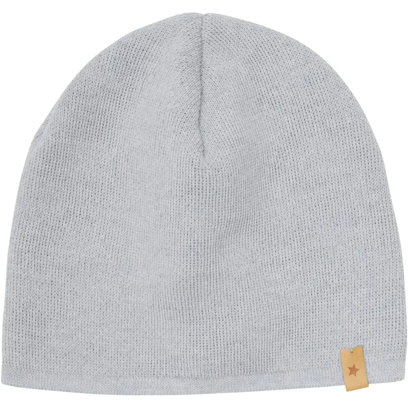 Huttelihut Medium Grey Melange Beanie Solid Wool Knit 1