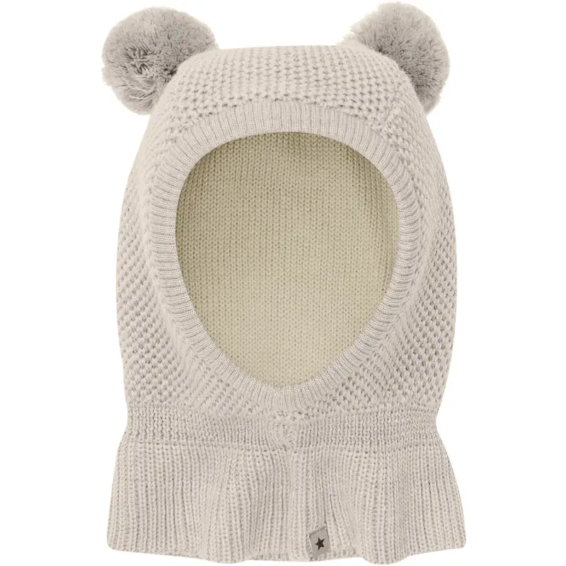 Huttelihut Sand Melange Balaclava Windstop Pompoms 1