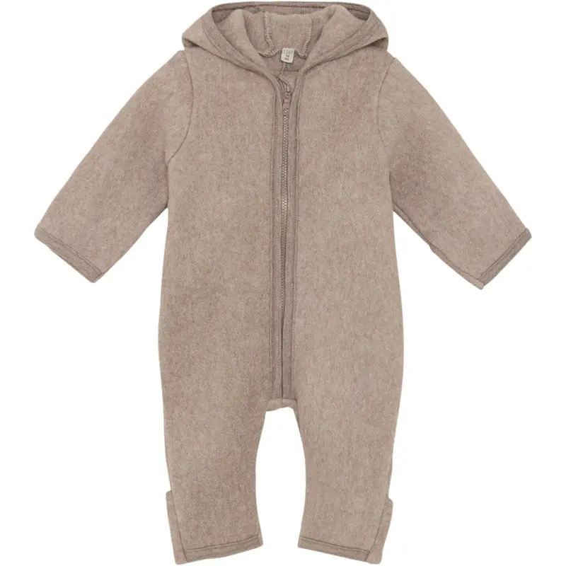 Huttelihut Savannah Melange Pram Suit Ears Cot. Fleece 1