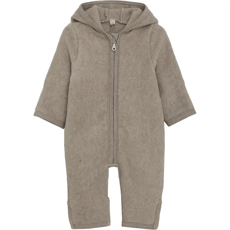 Huttelihut Savannah Melange Pram Suit Ears Cotton Fleece 1