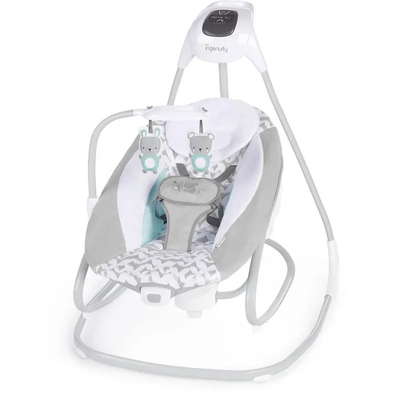 Ingenuity Grey Simplecomfort™ Compact Soothing Swing & Rocker™ - Raylan™ 1