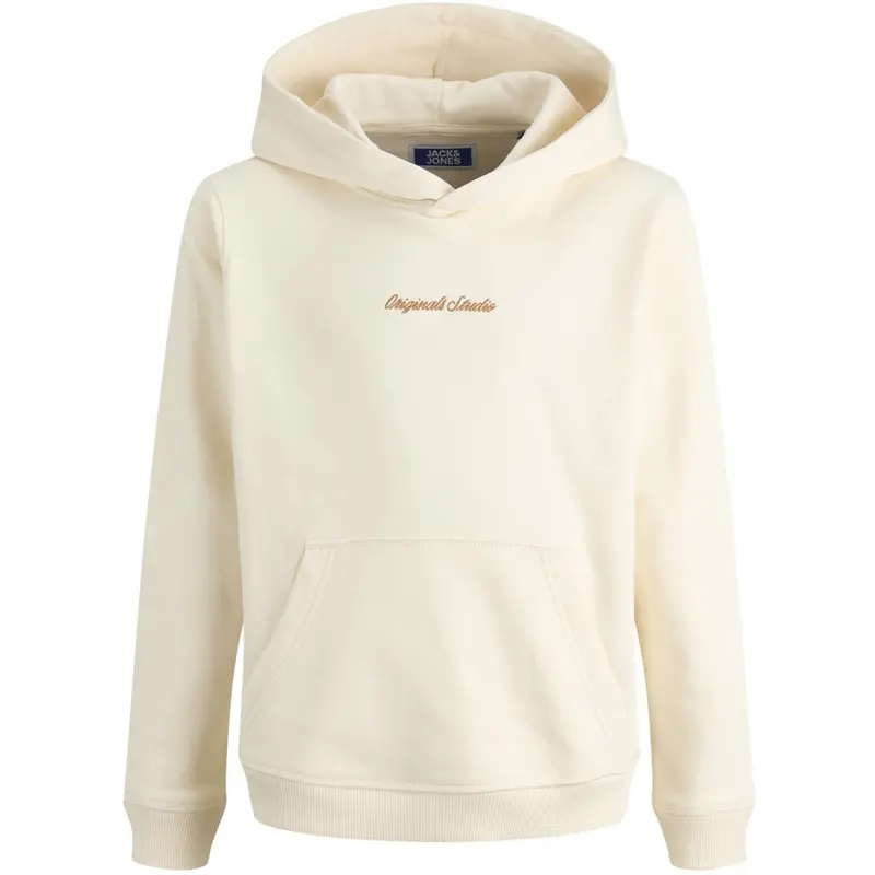 Jack & Jones Junior Antique White Jornorrebro Emb Sweat Hood Noos Jnr 1