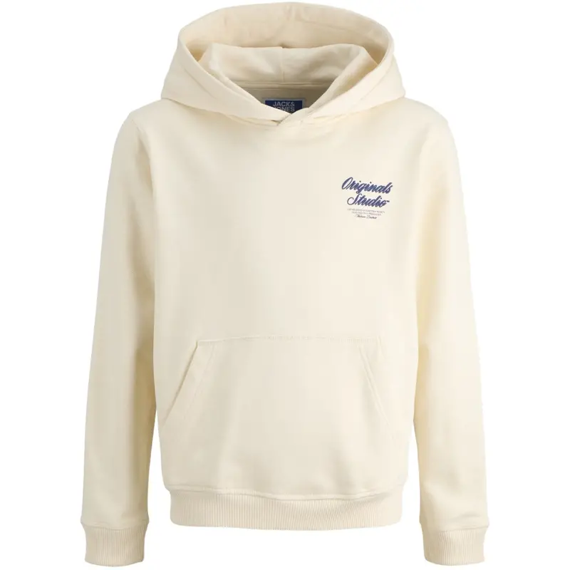 Jack & Jones Junior Antique White Jornorrebro Typo Back Sweat Hood Sn Jnr 1