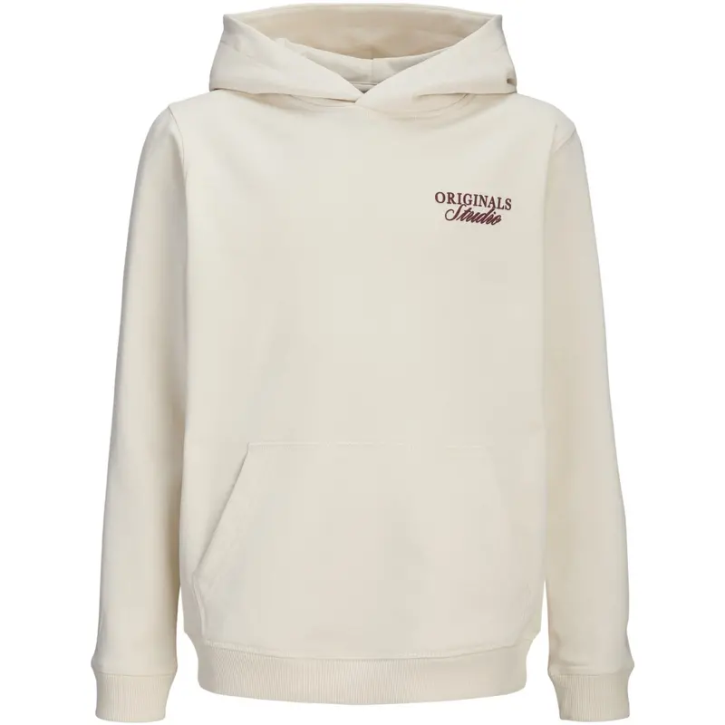 Jack & Jones Junior Antique White Jornorrebro Typo Back Sweat Hood Sn Jnr 1