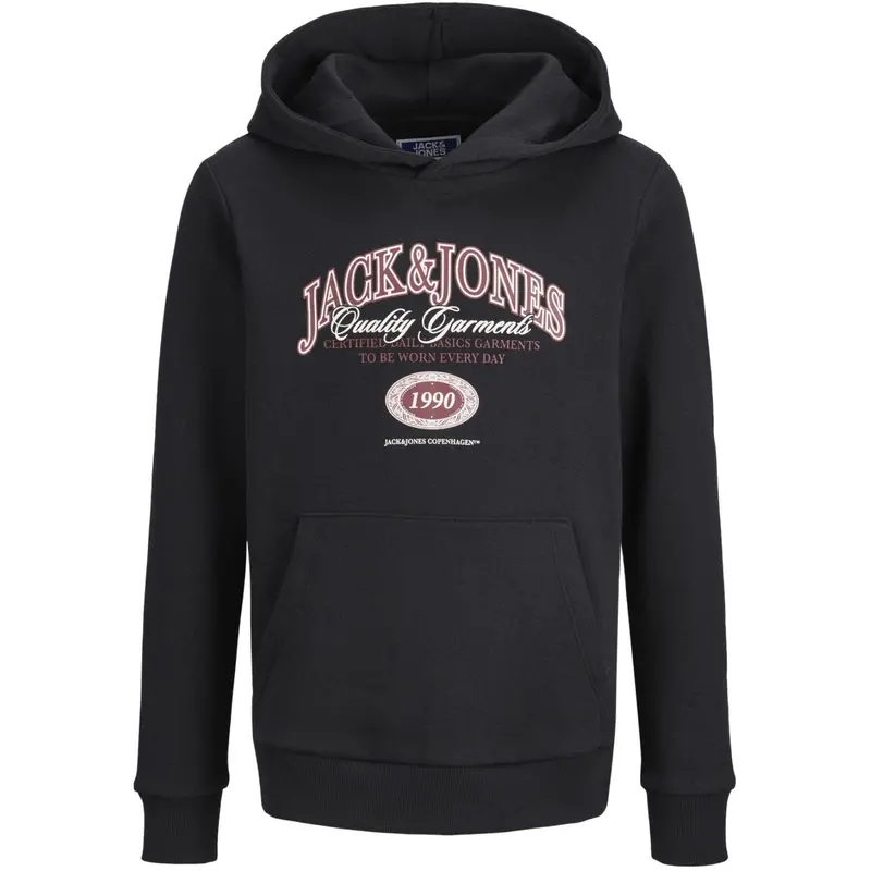 Jack & Jones Junior Black Jjari Branding Sweat Hood Jnr 1
