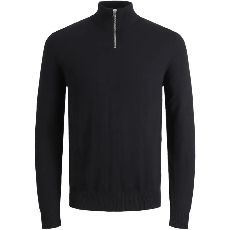 Jack & Jones Junior Black Jjeemil Knit Half Zip Noos Jnr 1