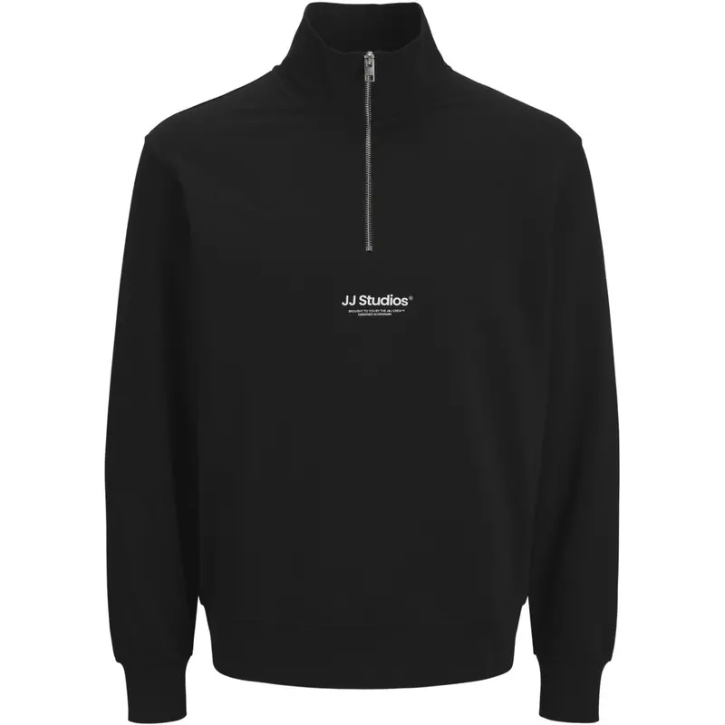 Jack & Jones Junior Black Jjesoho Sweat Quarter Zip Hn Noos Jnr 1