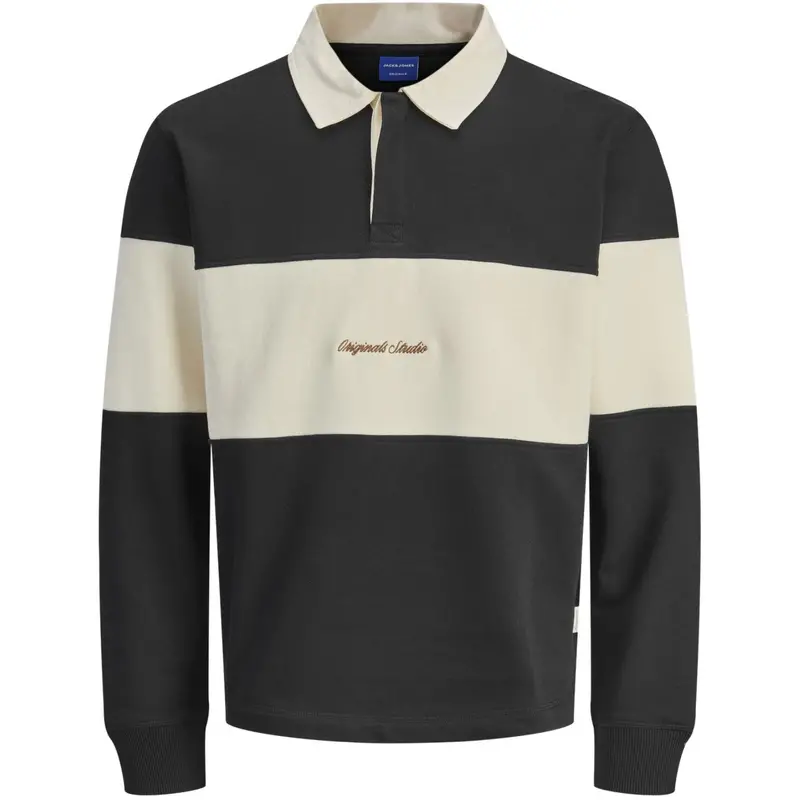 Jack & Jones Junior Black Jornorrebro Blocking Sweat Polo Jnr 1