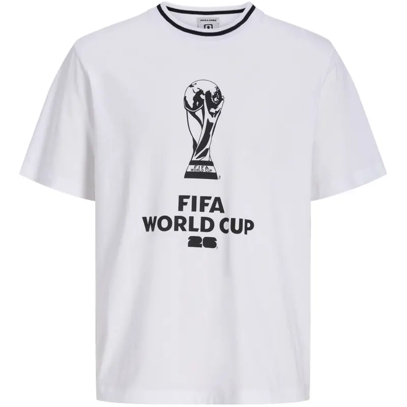Jack & Jones Junior Bright White Jorfifa Tee Ss Crew Neck Styd Aw25 Jnr 1