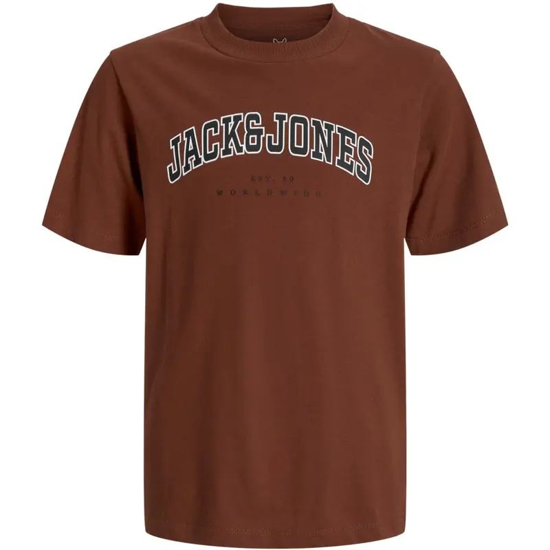 Jack & Jones Junior Burnt Henna Jjecaleb Varsity Tee Ss O-Neck Noos Jnr 1