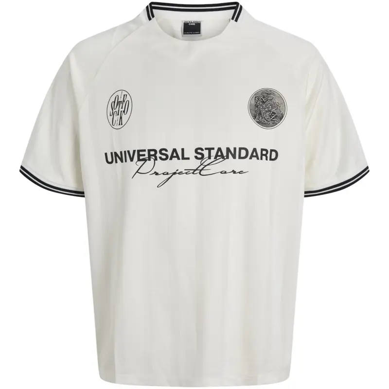 Jack & Jones Junior Cloud Dancer Jcocover Retro Football Tee Ss Jnr 1