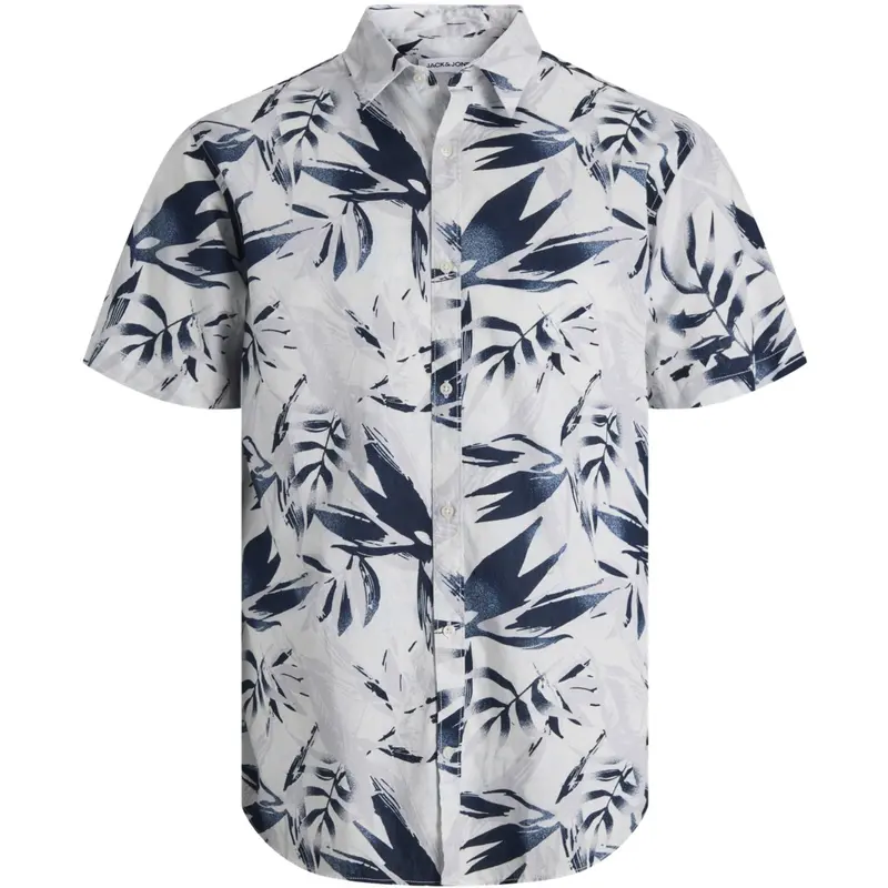 Jack & Jones Junior Cloud Dancer Jjhonolulu Aop Shirt Ss Jnr 1