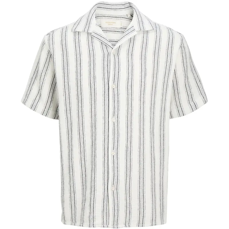 Jack & Jones Junior Cloud Dancer Stripes Jorcoba Stripe Resort Shirt Ss Sn Jnr 1