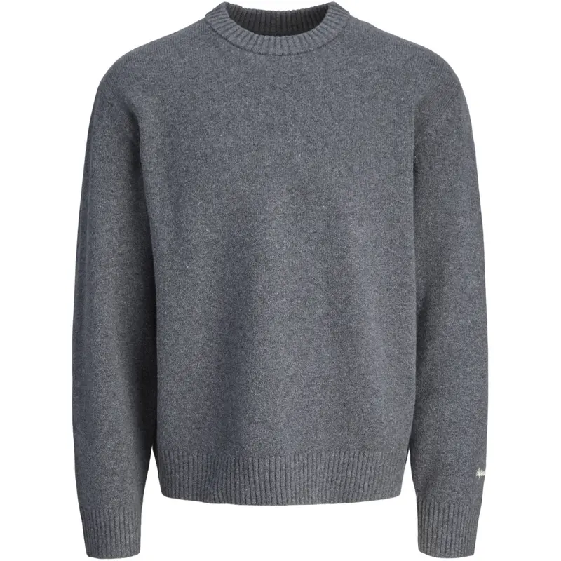 Jack & Jones Junior Dark Grey Melange Jornorrebro Knit Crew Neck Ln Jnr 1