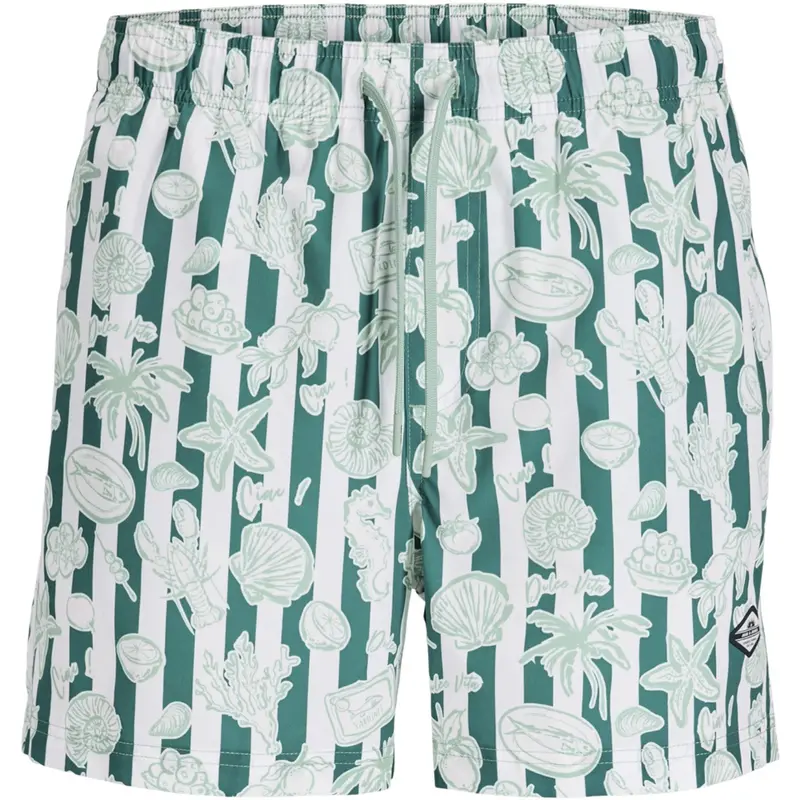 Jack & Jones Junior Granite Green Jpstmaui Vibes Novelty Aop Swim Sh Jnr 1