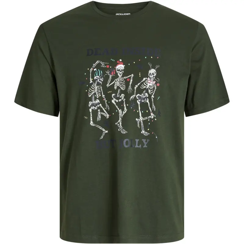 Jack & Jones Junior Kombu Green Jjnoel Xmas Tee Ss Crew Neck Jnr 1