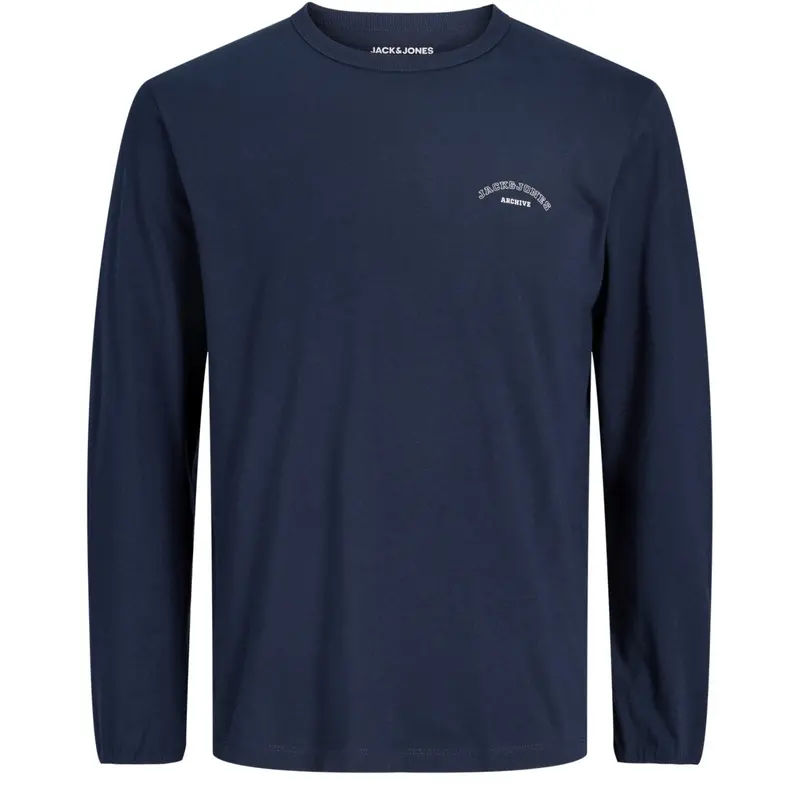 Jack & Jones Junior Navy Blazer Jjcollege Logo Tee Ls Crew Neck Jnr 1
