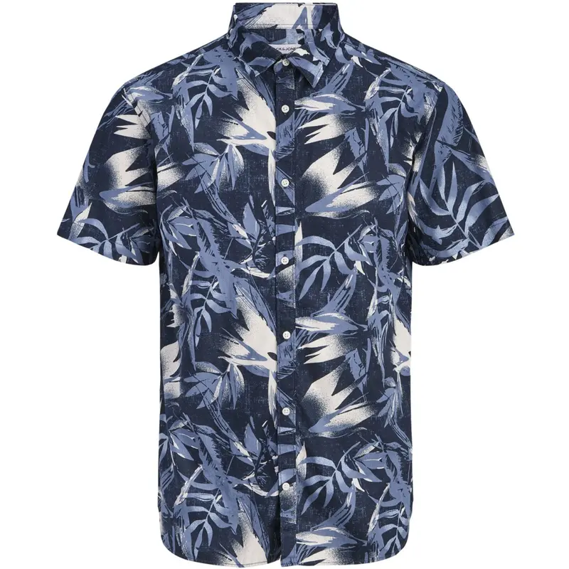 Jack & Jones Junior Navy Blazer Jjhonolulu Aop Shirt Ss Jnr 1