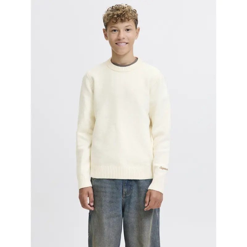 Jack & Jones Junior Sea Salt Jornorrebro Knit Crew Neck Ln Jnr 3